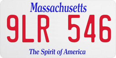 MA license plate 9LR546