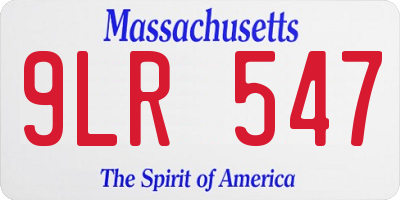 MA license plate 9LR547