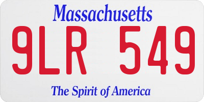 MA license plate 9LR549