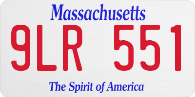 MA license plate 9LR551