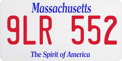 MA license plate 9LR552