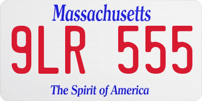 MA license plate 9LR555
