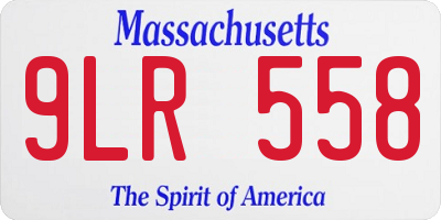 MA license plate 9LR558