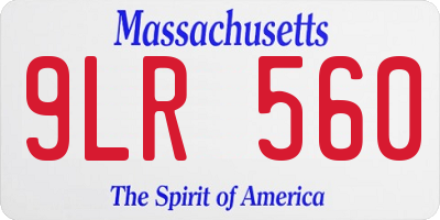 MA license plate 9LR560