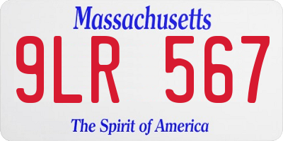 MA license plate 9LR567