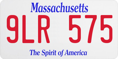 MA license plate 9LR575