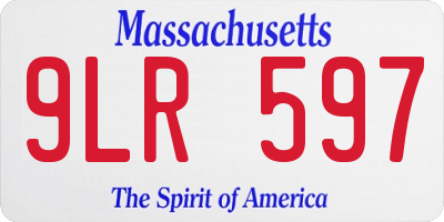 MA license plate 9LR597