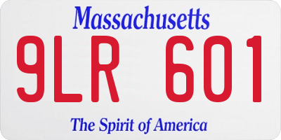 MA license plate 9LR601
