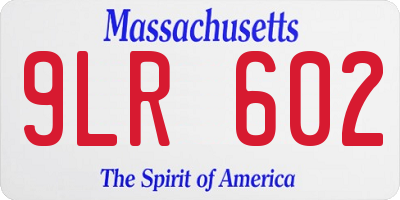 MA license plate 9LR602