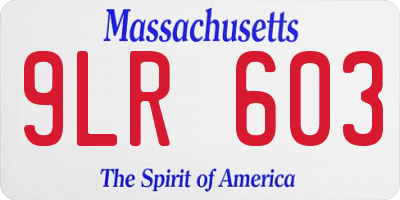 MA license plate 9LR603