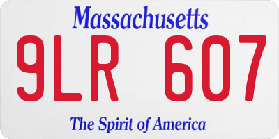 MA license plate 9LR607