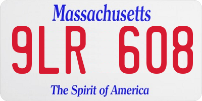 MA license plate 9LR608