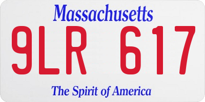 MA license plate 9LR617