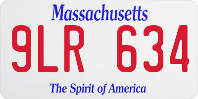 MA license plate 9LR634