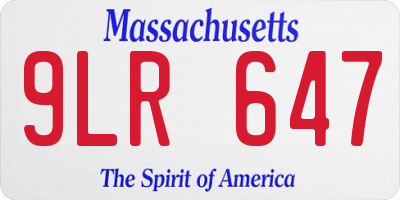 MA license plate 9LR647