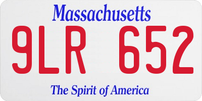 MA license plate 9LR652