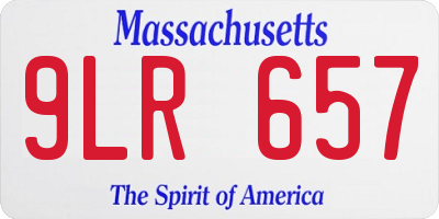 MA license plate 9LR657