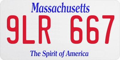 MA license plate 9LR667