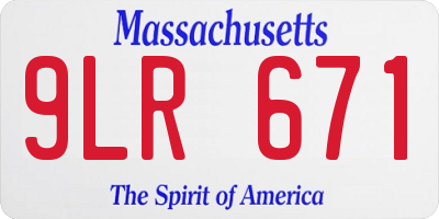 MA license plate 9LR671