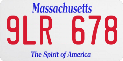 MA license plate 9LR678