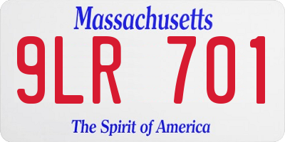 MA license plate 9LR701