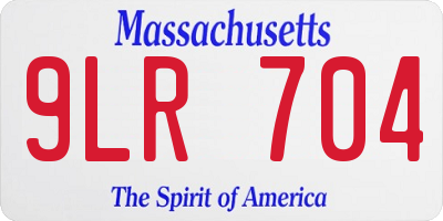 MA license plate 9LR704