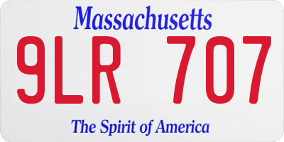MA license plate 9LR707