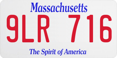 MA license plate 9LR716
