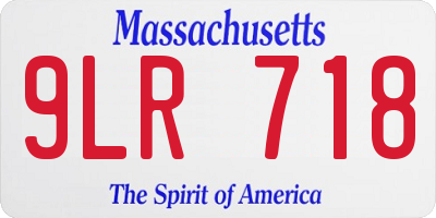 MA license plate 9LR718