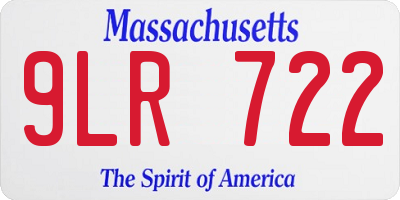 MA license plate 9LR722