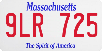 MA license plate 9LR725