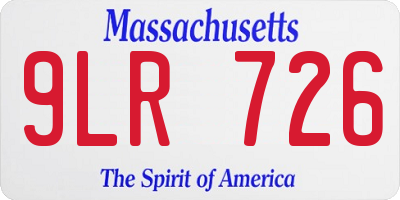 MA license plate 9LR726