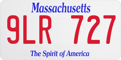 MA license plate 9LR727
