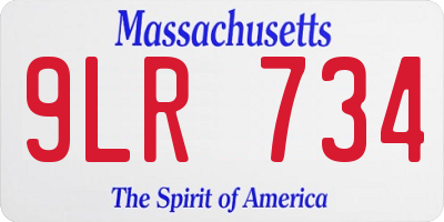 MA license plate 9LR734