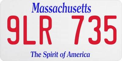 MA license plate 9LR735