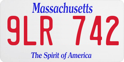 MA license plate 9LR742