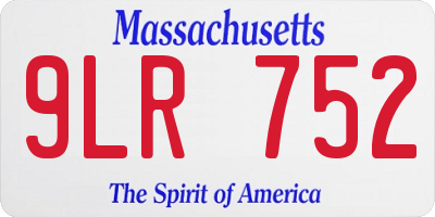 MA license plate 9LR752