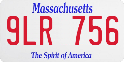 MA license plate 9LR756