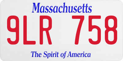 MA license plate 9LR758