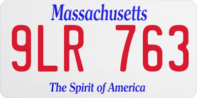 MA license plate 9LR763