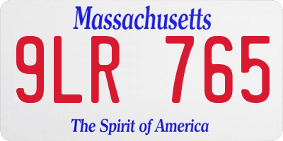 MA license plate 9LR765