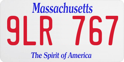 MA license plate 9LR767