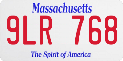 MA license plate 9LR768