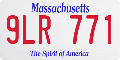 MA license plate 9LR771