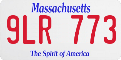 MA license plate 9LR773