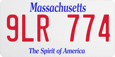MA license plate 9LR774