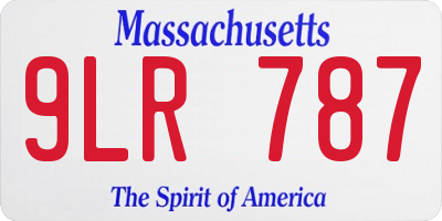 MA license plate 9LR787