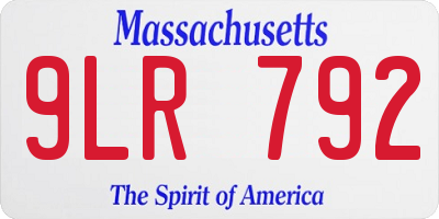 MA license plate 9LR792