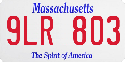 MA license plate 9LR803