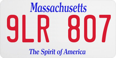 MA license plate 9LR807